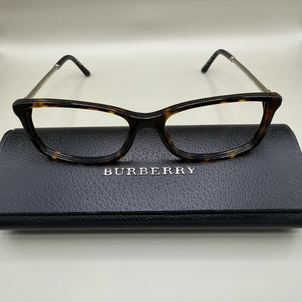 Burberry B 2120 3001 Eyeglasses & Case Brown Tortoise Temples 53mm READ